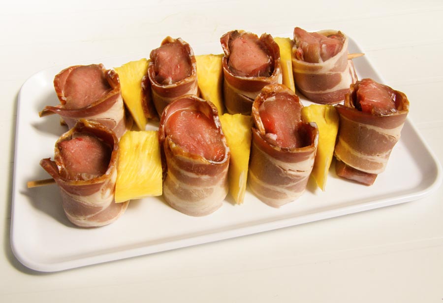 Espetadas de Lombinhos com Ananás